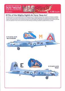 Decals 1/48 B 17G FLYING FORTRESS MIGHTY EIGHTH AIR FORCE NOSE ART #2 