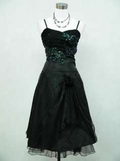   Satin Black Lace Cocktail Party Prom Ball Evening Dress 18 20  