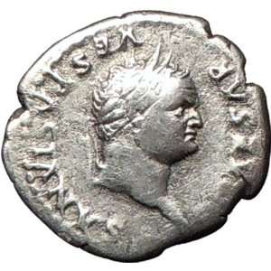 TITUS 79AD Rare Authentic Silver Ancient Roman Coin ANNONA 
