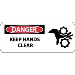 Danger, Keep Hands Clear, (W/Graphic), 7X17, Adhesive Vinyl  