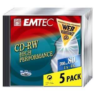  Emtec EKOR80510JCN 4 10x 700 MB Rewritable CD RW with 