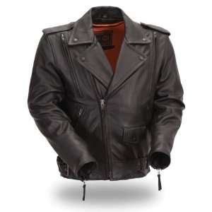 First Manufacturing Black XXXXX Large Mens Updated Motorcycle Jacket