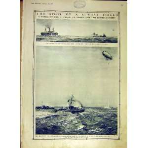 Story U Boat Merchant Ship Airship Sea Battle Ww1 1918 
