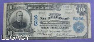 1902 $10.00 NAT`L CURRENCY BANK NOTE MARTINSVILLE (ESS+  