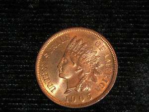 1905 SUPER GEM RED INDIAN CENT FRESH FROM BALTIMORE  