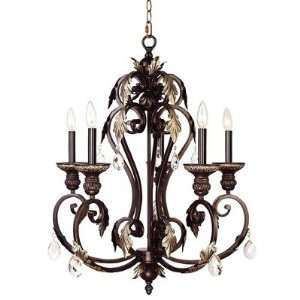  Livex Lighting 8155 40 / S134 Iron and Crystal Chandelier 