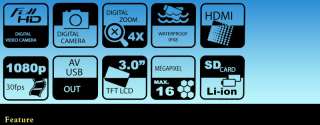   16MP HD Camcorder Digital Video Camera DV 1920X1080P 4X Zoom 4 Colors