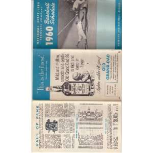    National Distillers 1960 Baseball Schedule 