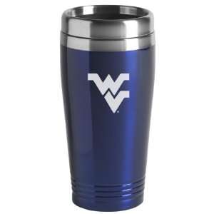   West Virginia University   16 ounce Travel Mug Tumbler   Blue Sports