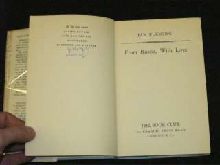 Ian Fleming   FROM RUSSIA, WITH LOVE   1956 The Book Club HC/DJ  