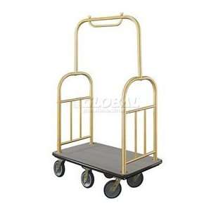  Ball Top Bellman Cart 48x25 Satin Brass Gray Carpet, 4 