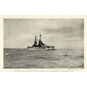   Battleship S. S. Oklahoma Guantanamo Bay   Original Halftone Print
