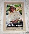 1977 Bobbie Brooks clothing CHERYL TIEGS fashion 1pg Ad