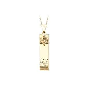   with Star of David and 10 Commandments in 14K Yellow Gold Jewelry