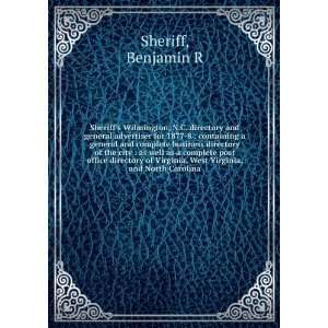   Virginia, West Virginia, and North Carolina Benjamin R Sheriff Books