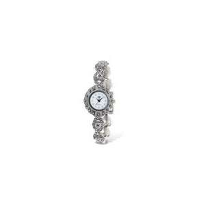  Marcasite Embellished Watch in Silver Jewelry