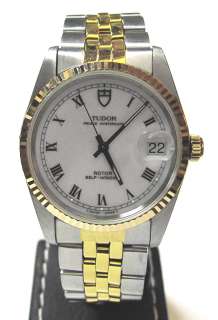 Rolex Tudor Gold/SS Prince Oysterdate 74033, Automatic, White Rome 