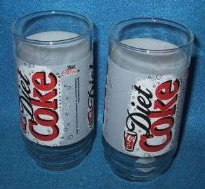 Diet Coke Coca Cola 1997 Gray Black Red Glass Tumbler  