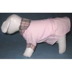   Pink Dog Dress with Plaid Collar  16 Chest, 10 Length