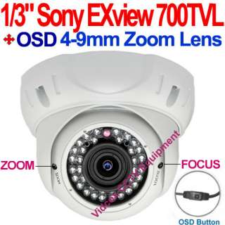SONY EXview HAD CCD II 700TVL 4 9mm WATERPROOF NIGHTVISION CCTV 