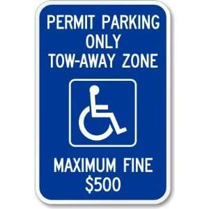   Zone Maximum Fine $500 Diamond Grade Sign, 18 x 12