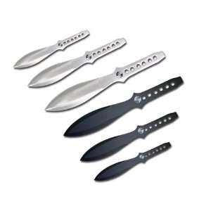  New Stainless Throwing Knife Set 6 pc Knives w Sheath 