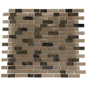   Brick Pattern 1/2 X 2 Marble & Glass Tile Bricks