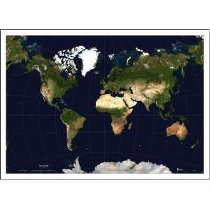  World Satellite Map   Van Der Grinten   Physical 