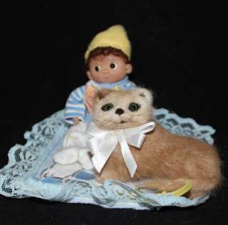 OOAK 3.5 inches Hand Needlefelted Cat Muska by Artist Natalya PhD 