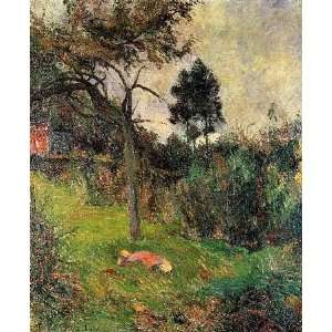   name Young Woman Lying in the Grass, By Gauguin Paul