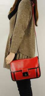   Shinny Box Satchel Shoulder Bag Messenger Handbag Cambridge Red  