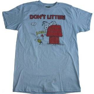 PEANUTS SNOOPY WOODSTOCK DONT LITTER Fine Woven Fitted Licensed
