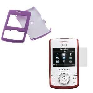   Purple Rubberized Case + Screen Protector for AT&T Samsung A767 Propel