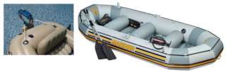  Mariner 4 Inflatable Raft River/Lake Dinghy Boat Set & Motor Mount Kit