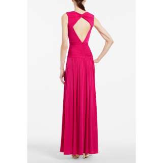 NWT 2012 BCBG Max Azria Kaeya Draped Open Back Gown Dress Pink Red 