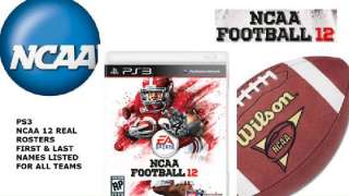 NCAA 12 2012 FOOTBALL ROSTERS PS3  TRUSTED 7 YR SELLER  