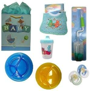 Baby BOY Feeding Gift Set, Includes Care Bear BPA Free Sippy Cup, Care 