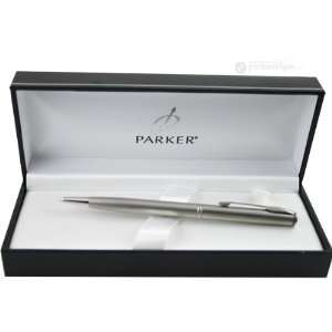  Parker Pen Insignia Stainless Steel Gold Trim Ballpoint 
