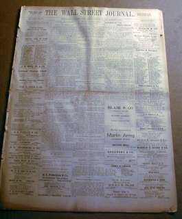 1917 Wall Street Journal newspapers NYSE STOCK MARKET  