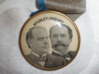   McKinley and Garrett Hobart Presidential Election Ribbon & Button