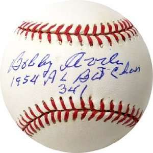  Bobby Avila 1954 AL Bat Champ .341 Autographed Baseball 