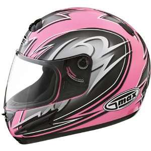 GMAX GM38 Womens Sports Bike Motorcycle Helmet   Pink/Black/Silver 