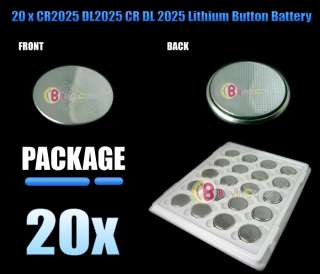 20 CR2025 DL2025 CR DL 2025 Lithium Button Cell Battery  