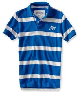   mens striped embroidered A87 Logo polo shirt   Style 2046  