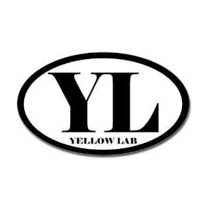  YL Abbreviation Yellow Lab Sticker Pets Oval Sticker by 