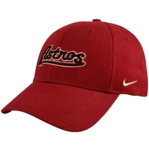 Nike Houston Astros Crimson Swoosh Flex Fit Hat  Sports 