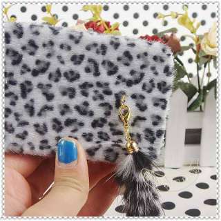 Cute 3D Tiger Leopard Hair Soft Fur Tail Rubber Soft Cover Case For 