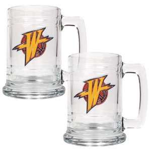  Golden State Warriors NBA 2pc 15oz Glass Tankard Set   Primary 