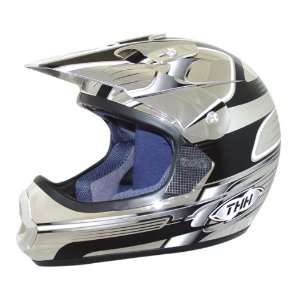  THH TX 11 Helmet   X Large/Chrome/Black Automotive
