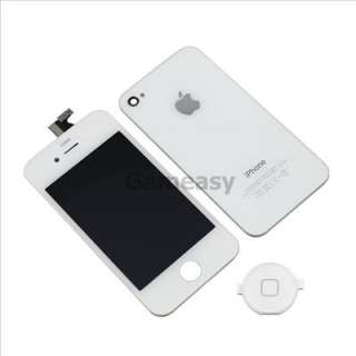 Full White Front Back Panel LCD And Digitizer for Apple iPhone4